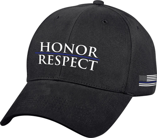 Honor and Respect Thin Blue Line Low Profile Cap - Black