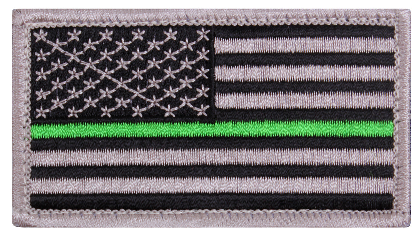 Thin Green Line US Flag Patch - Hook Back