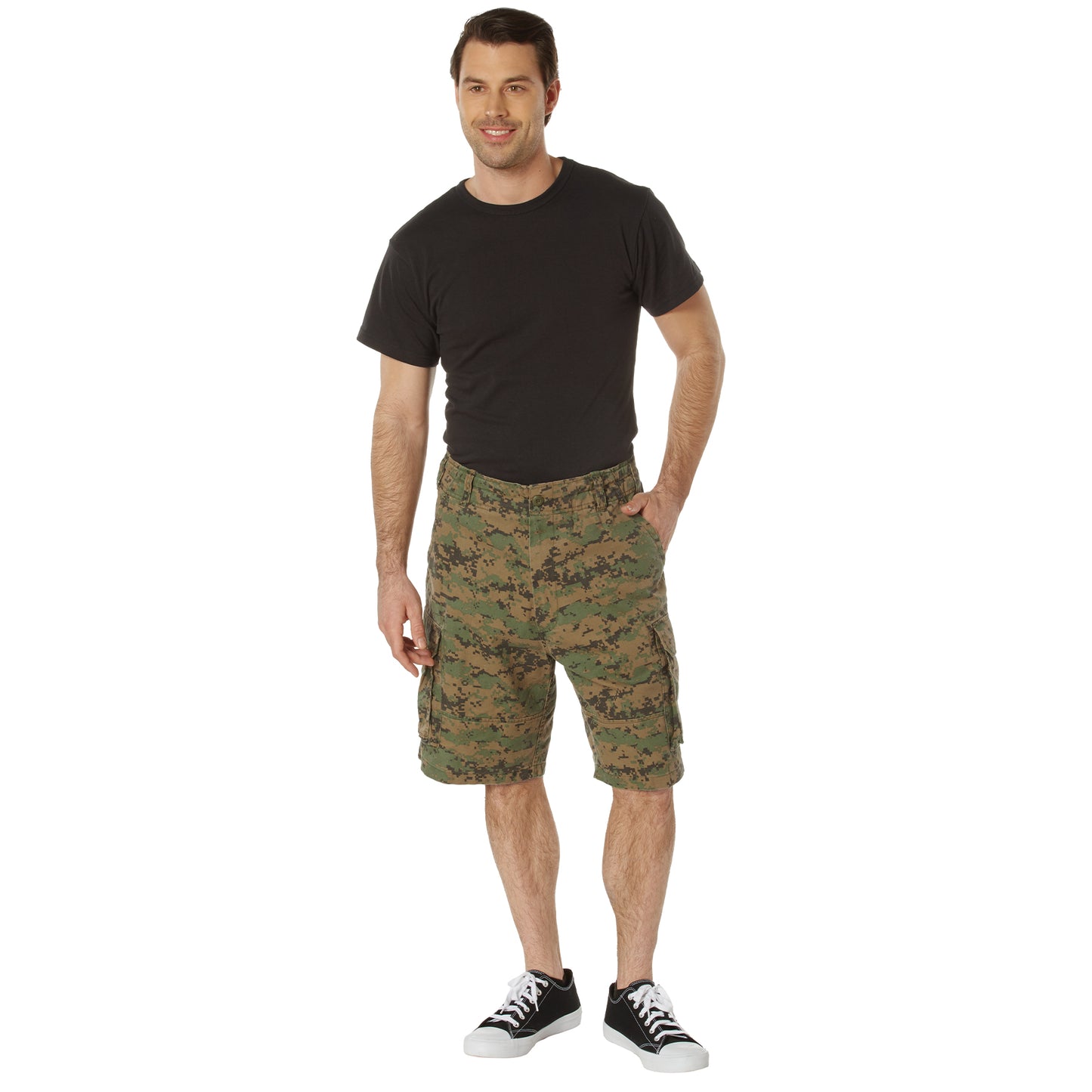 Vintage Camo Paratrooper Cargo Shorts