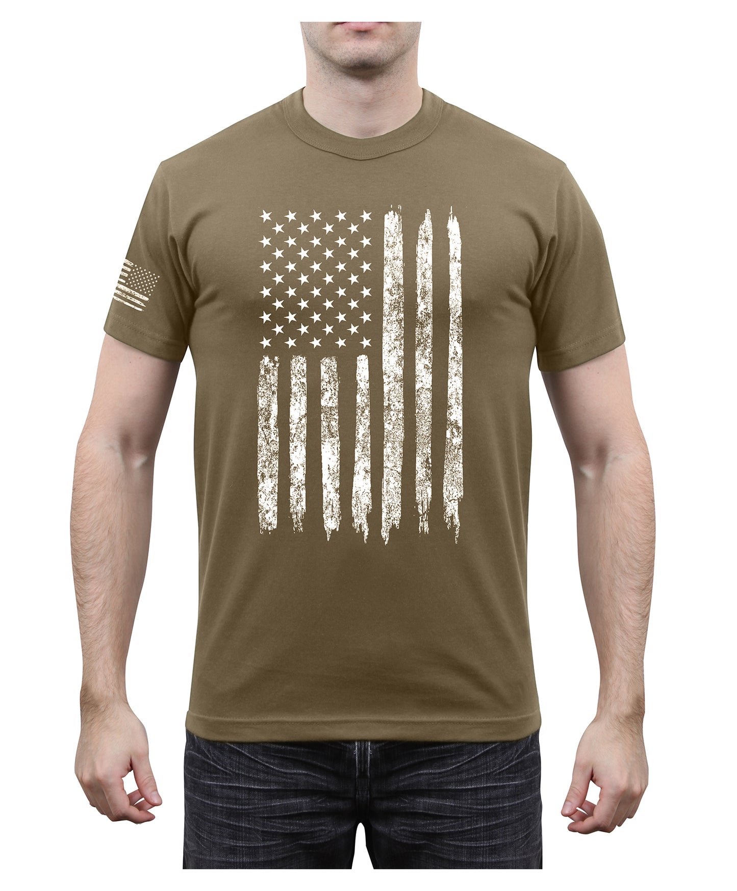 Distressed US Flag Athletic Fit T-Shirt