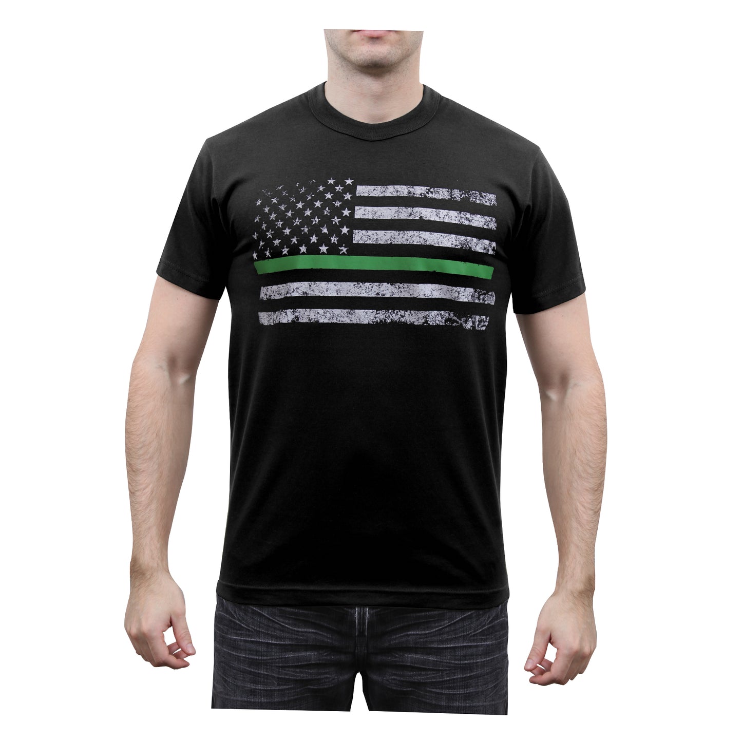 Thin Green Line Distressed Flag T-Shirt