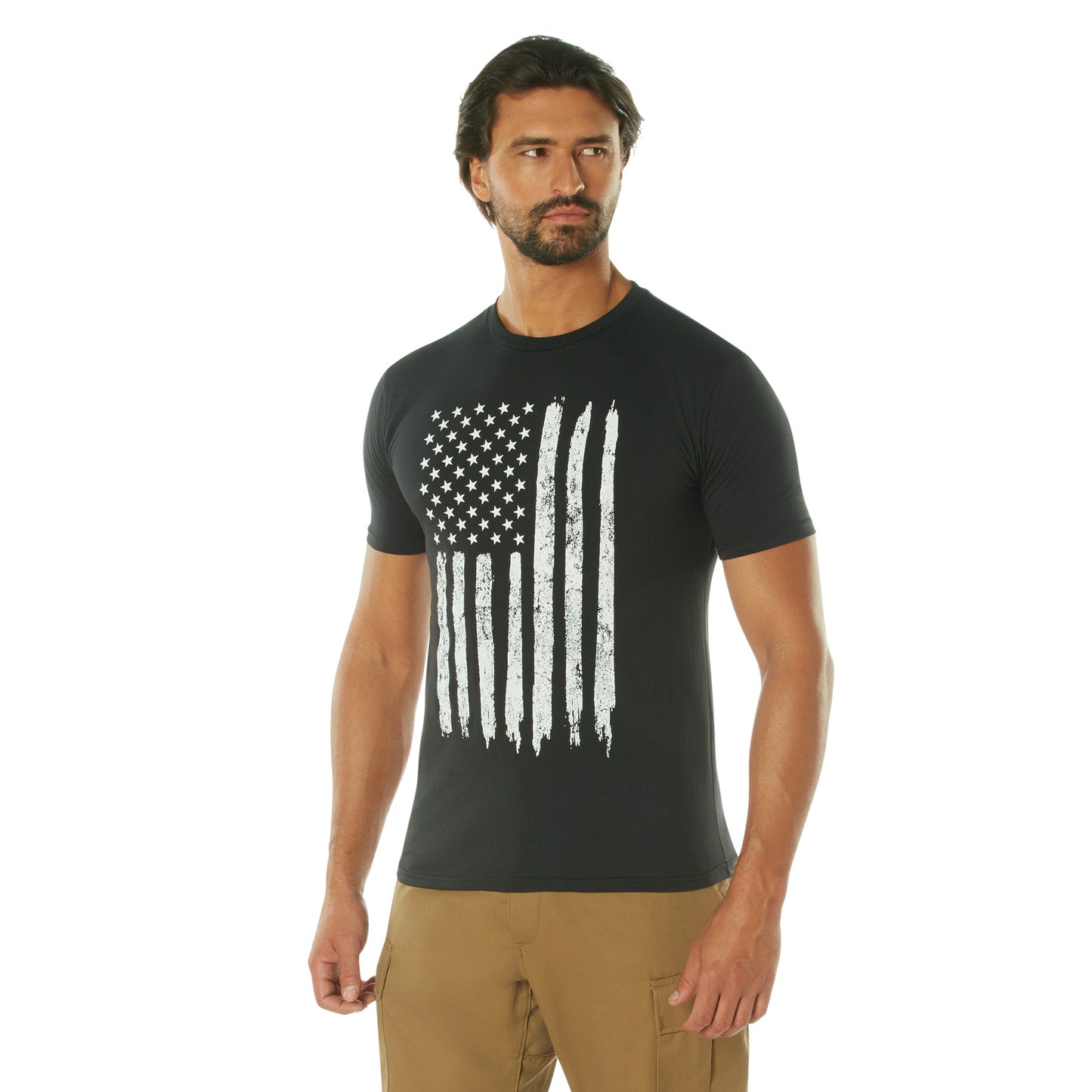 Distressed US Flag Athletic Fit T-Shirt