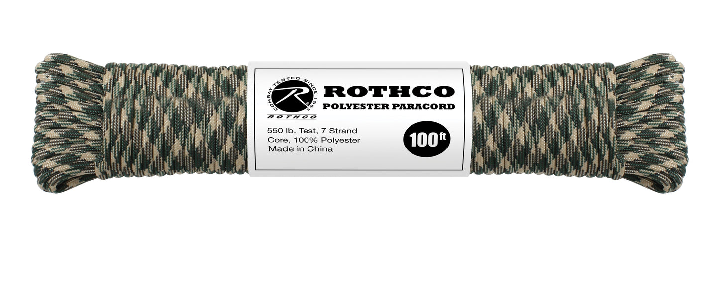 550lb Type III Camo Polyester Paracord