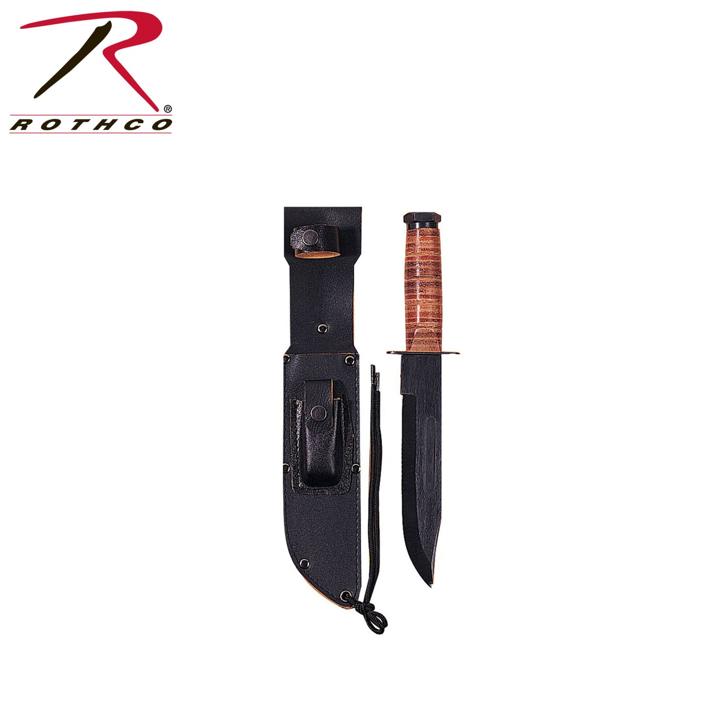 Military Fighting Utility Knife With Leather Handle