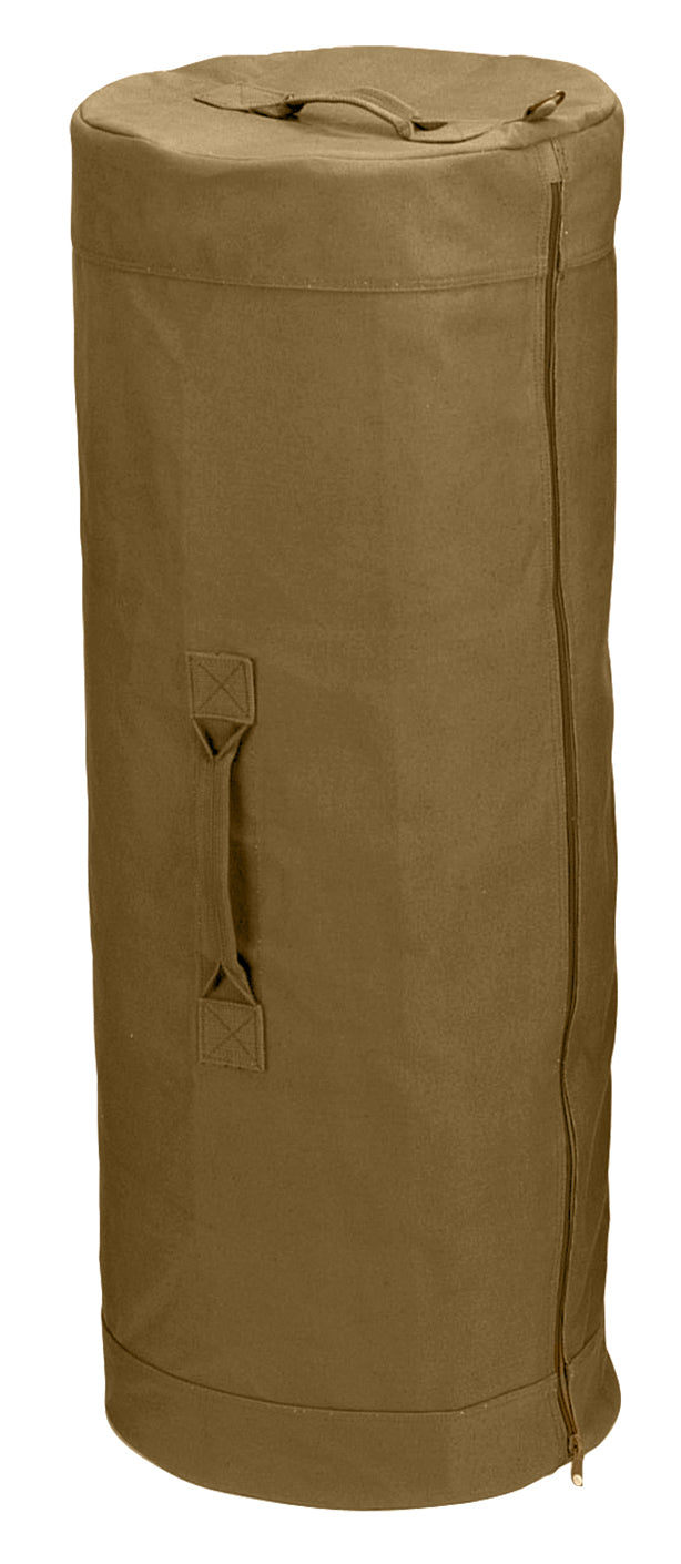 Canvas Duffle Bag with Side Zipper