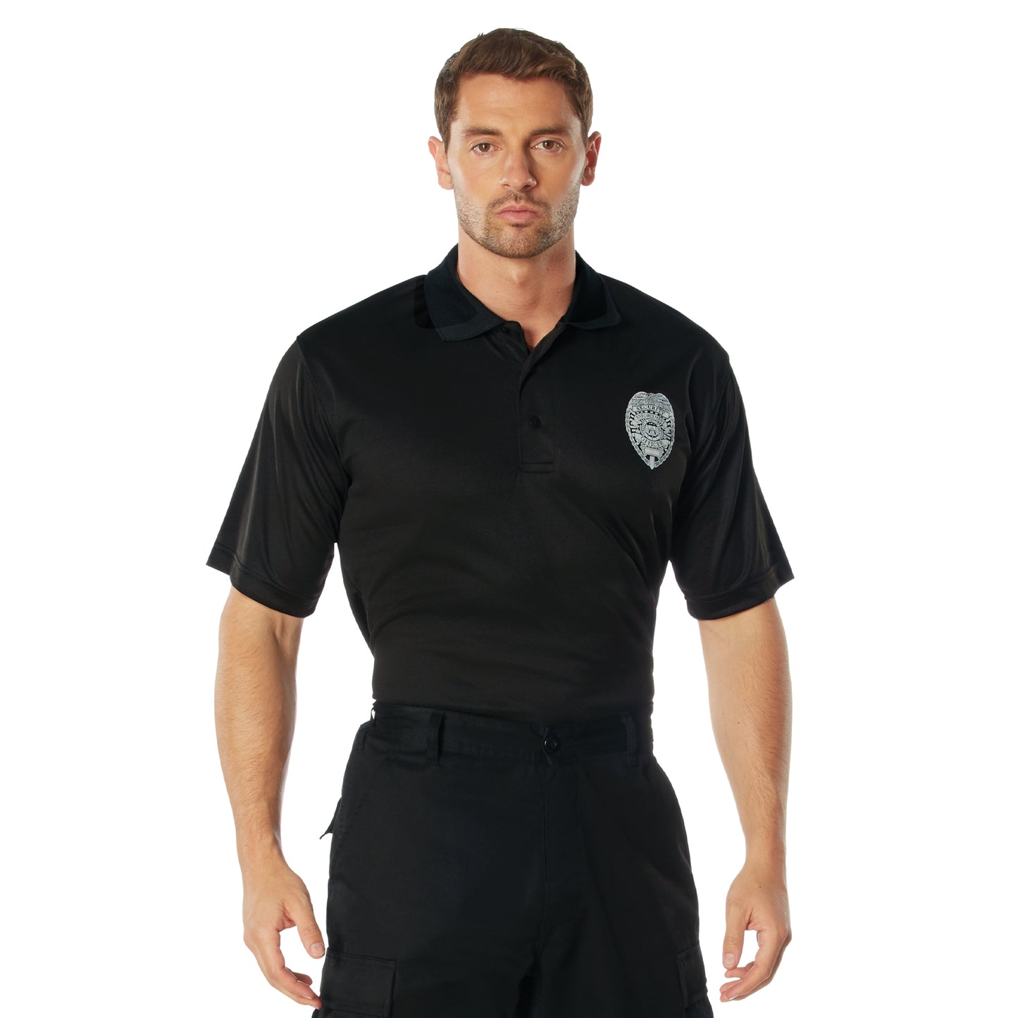 Moisture Wicking Security Polo Shirt With Badge