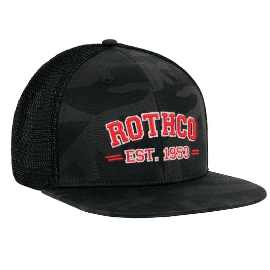 Est. 1953 Embroidered Midnight Black Camo Trucker Hat