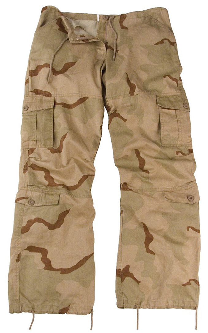 Women Camo Vintage Paratrooper Fatigue Pants