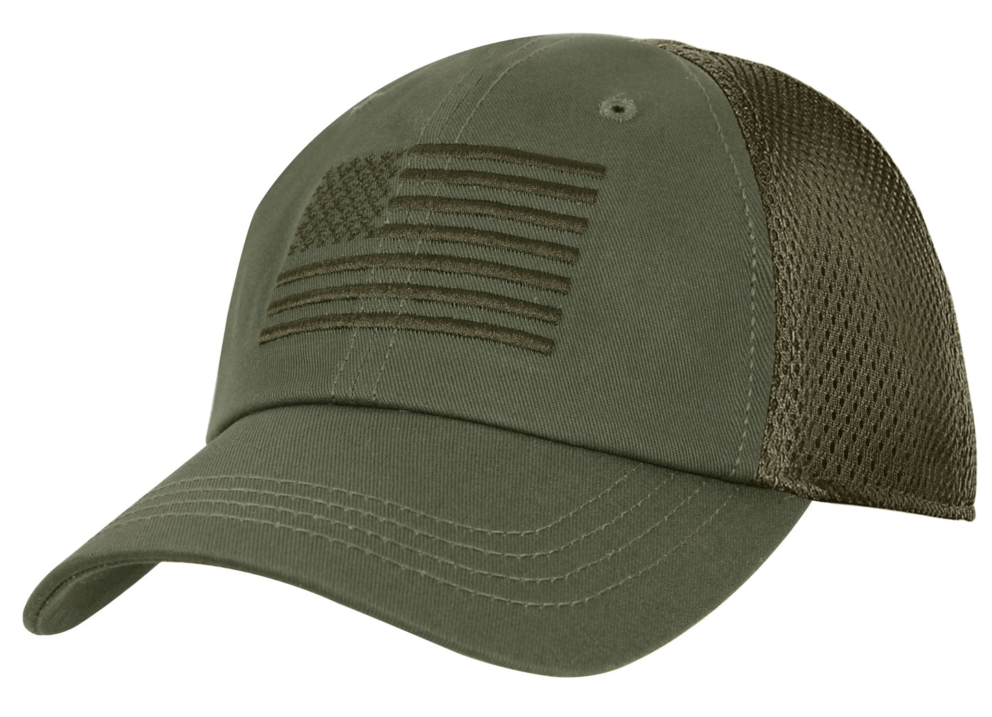 Tactical Mesh Back Cap With Embroidered US Flag