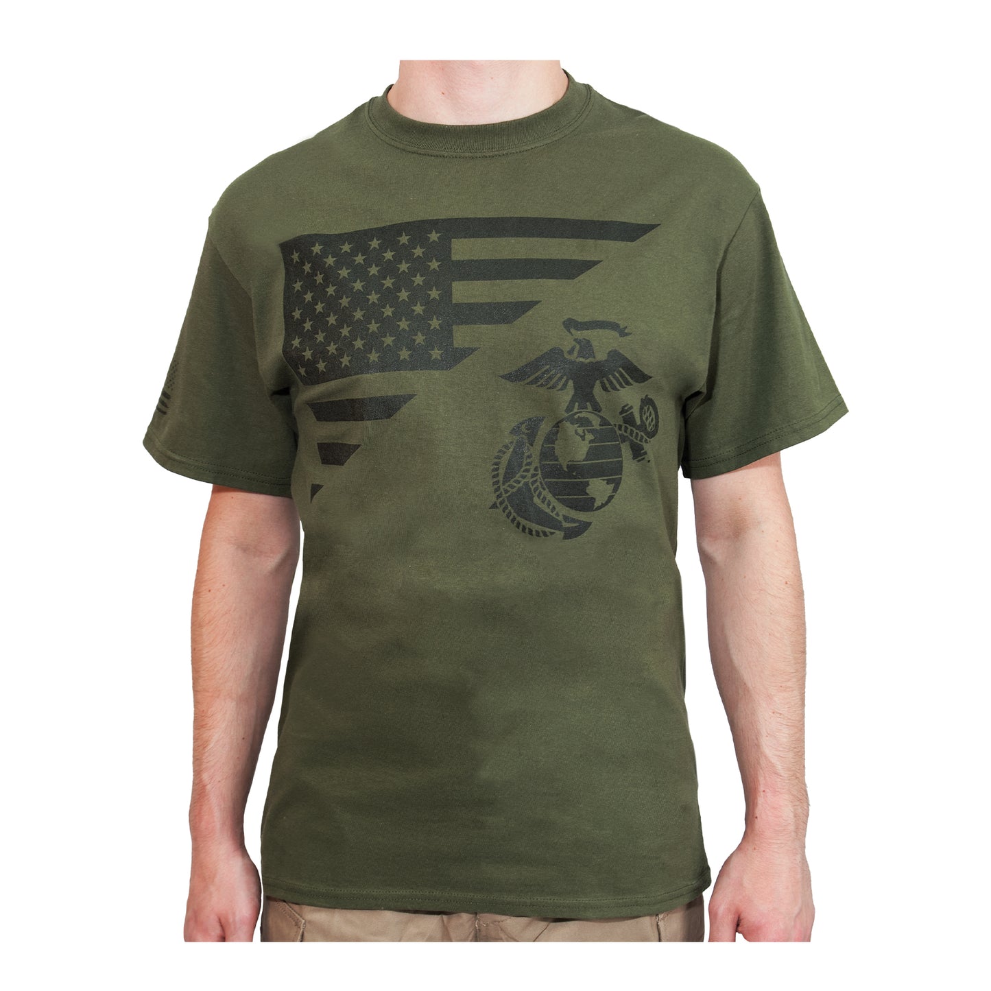 US Flag / USMC Eagle, Globe, & Anchor T Shirt