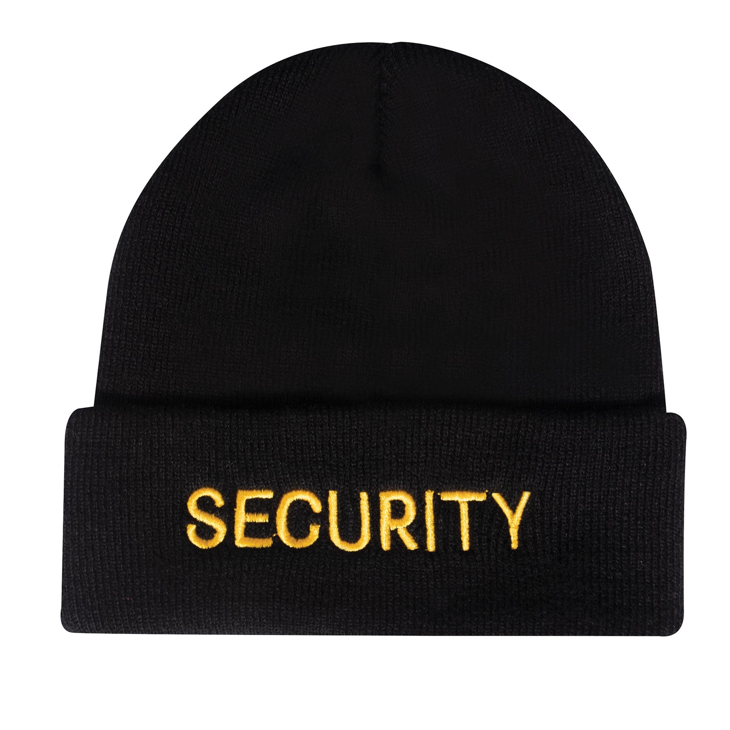 Embroidered Security Watch Cap - Black & Gold