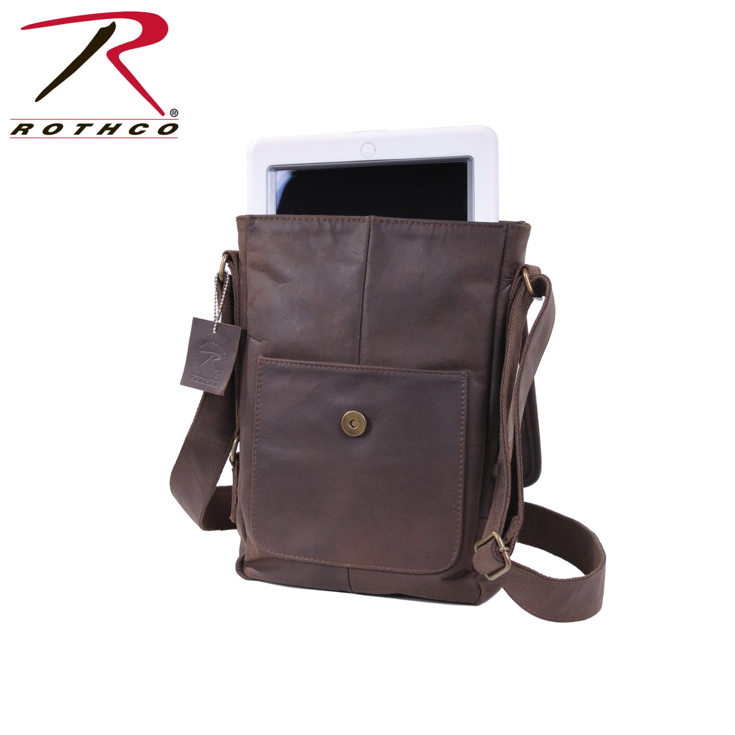 Brown Leather Military Tech Bag