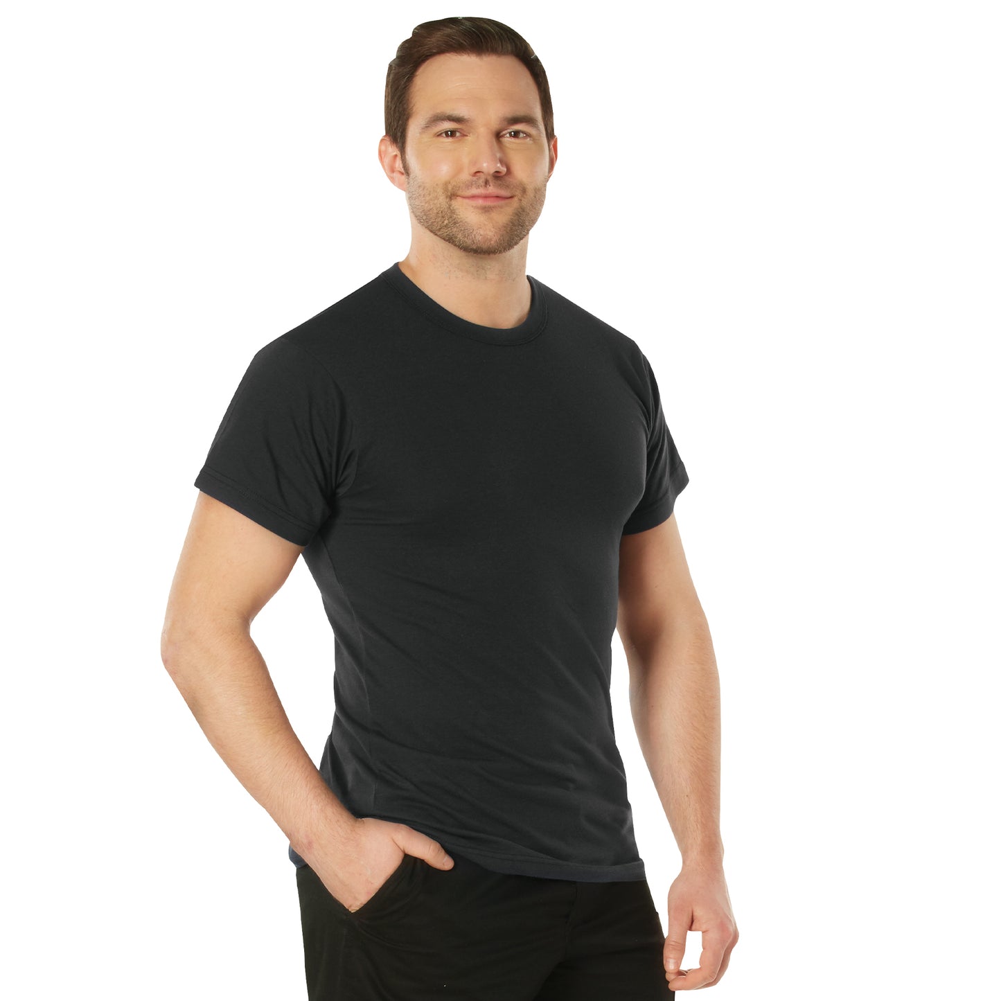 Solid Color T-Shirt with Cotton / Polyester Blend