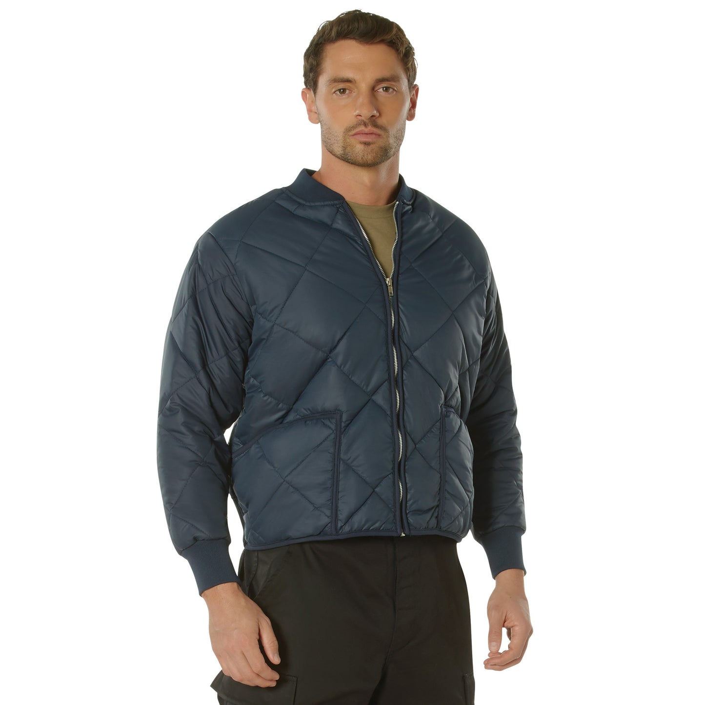 Diamond Quilted Nylon Flight Jacket