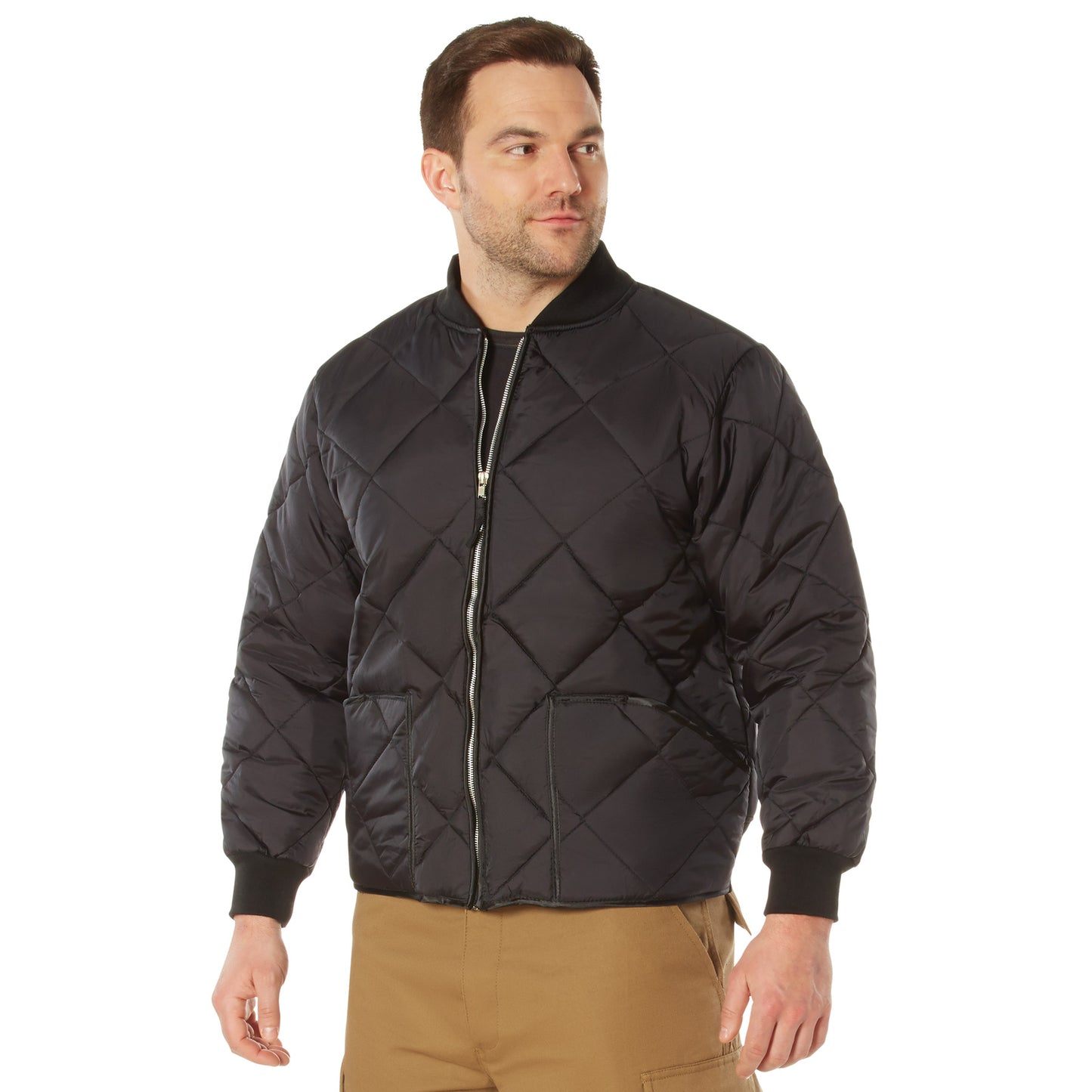 Diamond Quilted Nylon Flight Jacket