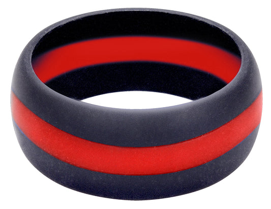 Thin Red Line Silicone Ring