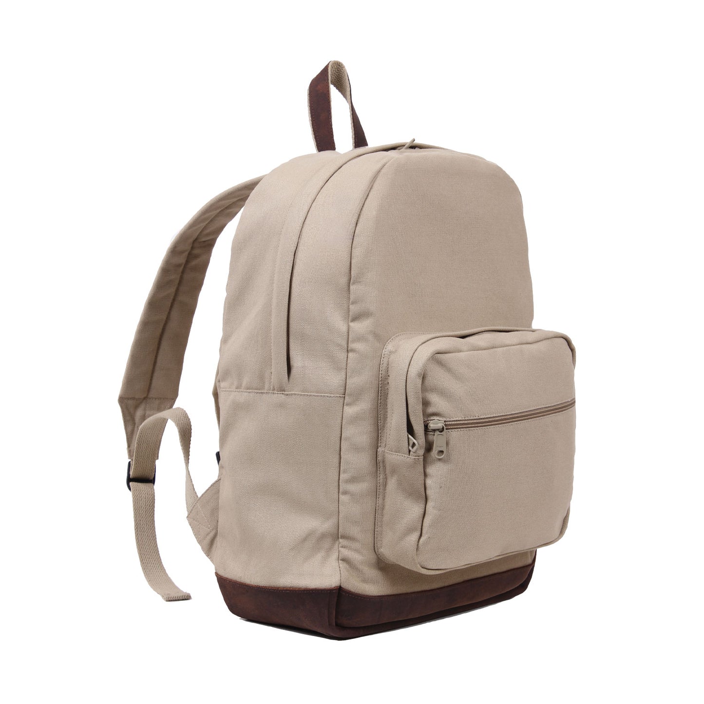 Vintage Canvas Teardrop Backpack With Leather Accents