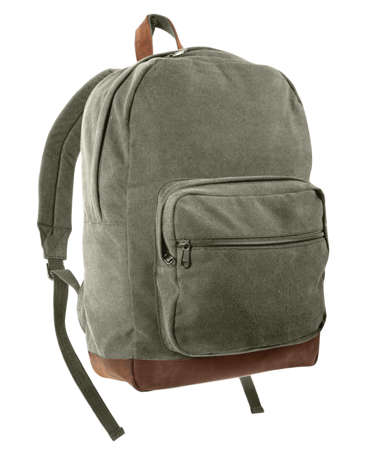 Vintage Canvas Teardrop Backpack With Leather Accents