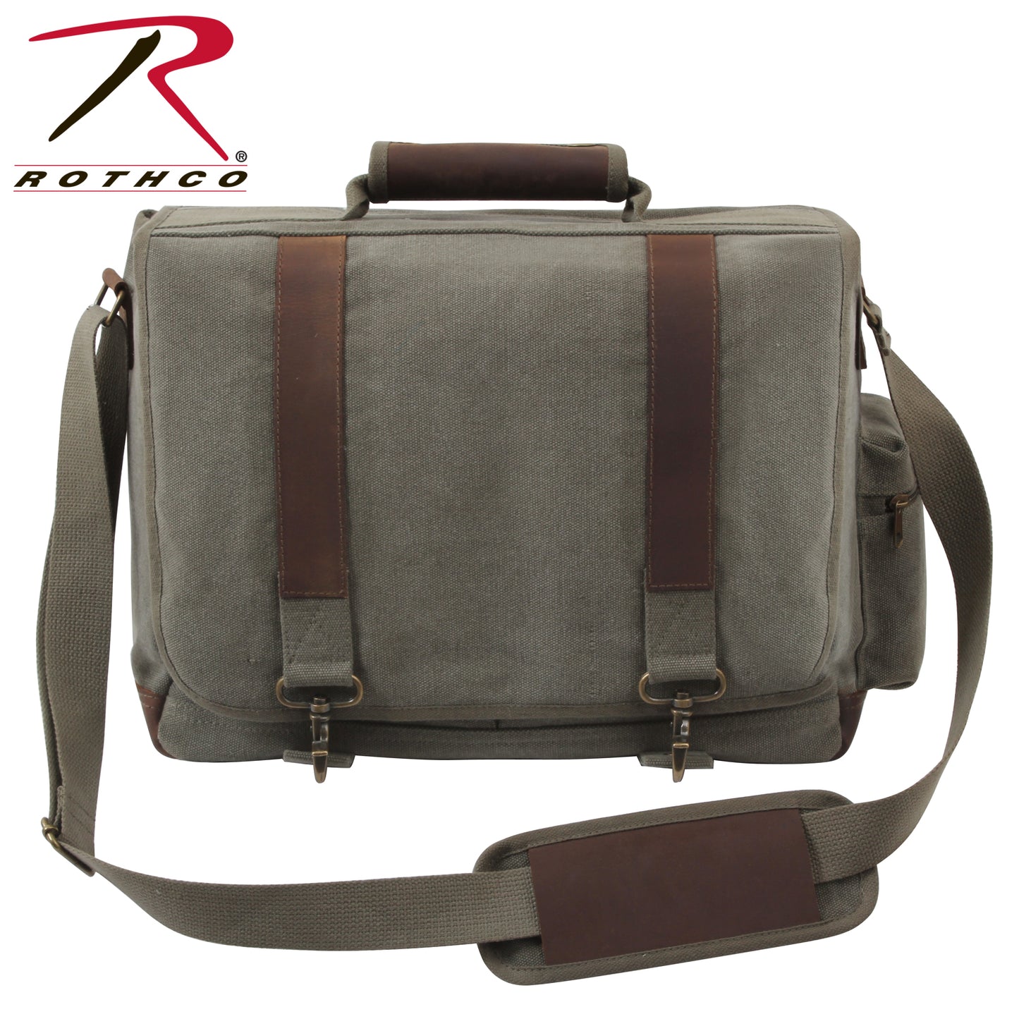 Vintage Canvas Pathfinder Laptop Bag With Leather Accents