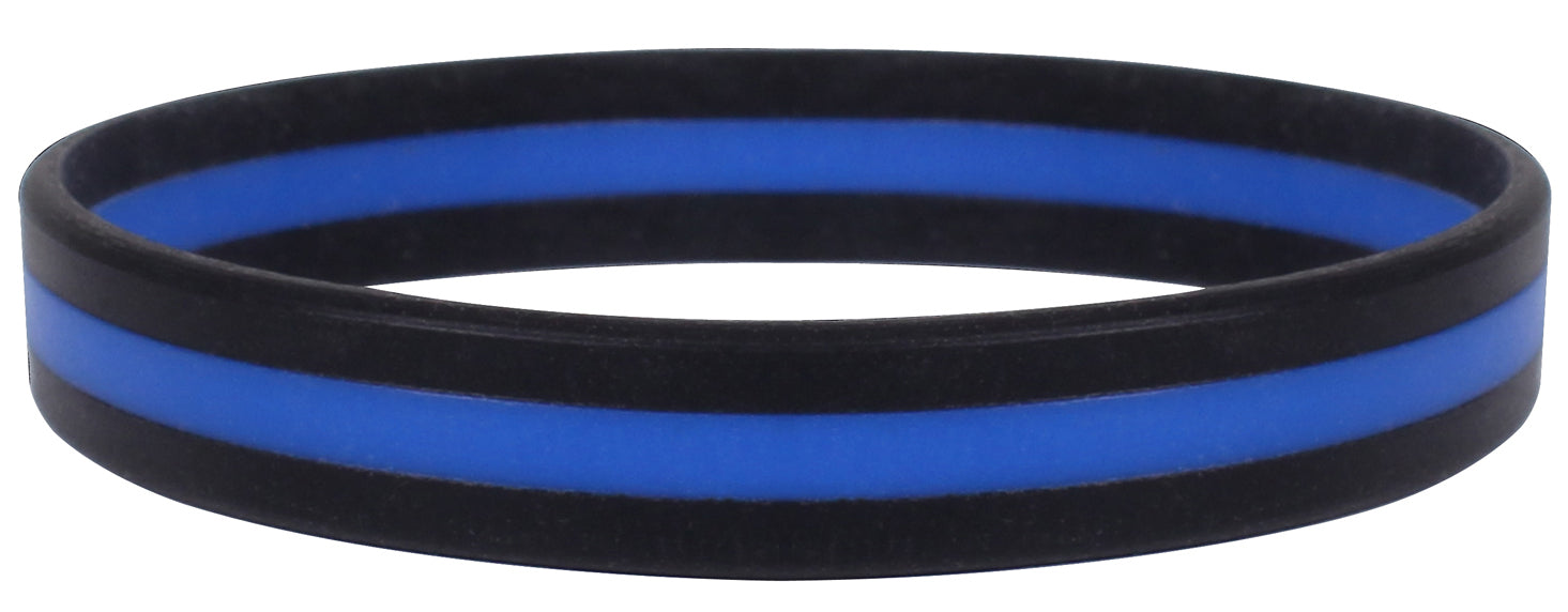 Silicone Thin Blue Line Bracelet Army Navy Store