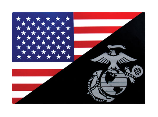 USMC Eagle, Globe and Anchor Flag Decal (Outside / Back Gum)