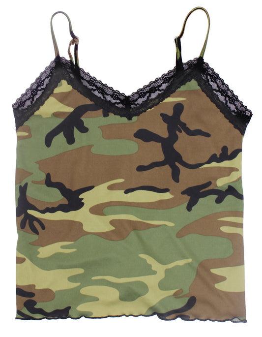 Women Lace Trimmed Camo Camisole