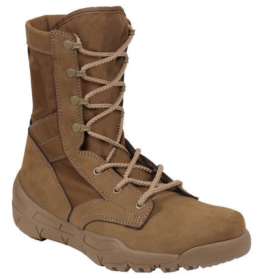 Waterproof V-Max Lightweight Tactical Boots - AR 670-1 Coyote Brown - 8.5 Inch